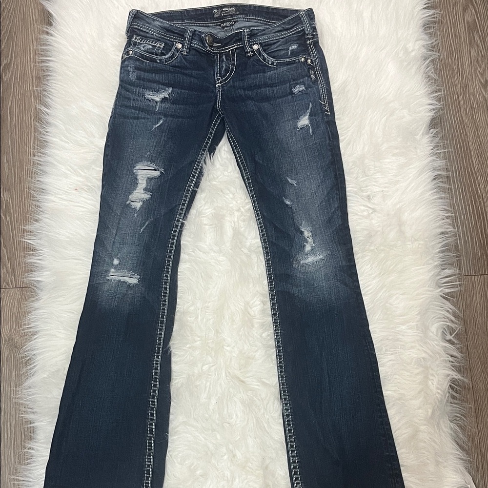 Silver Jeans Dark Blue Boot Cut Jeans